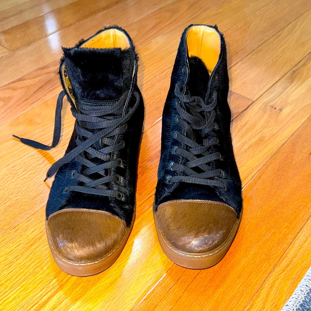 Marc Jacob’s Pony hair high tops sneakers